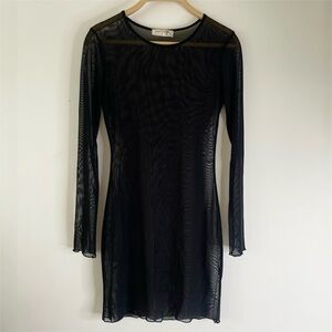 Y2K whimsygoth Black Sheer Dress size S